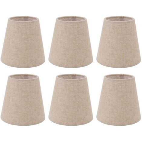 6 pièces petit abat-jour Clip sur tambour abat-jour en tissu de lin pour bougies ampoules accessoires d'éclairage