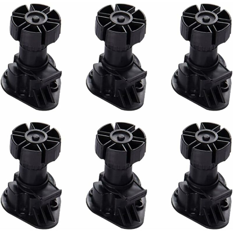 6 pièces pieds d'armoire en plastique meubles pieds réglables en hauteur pour cuisine salle de bain armoire 80-120 mm