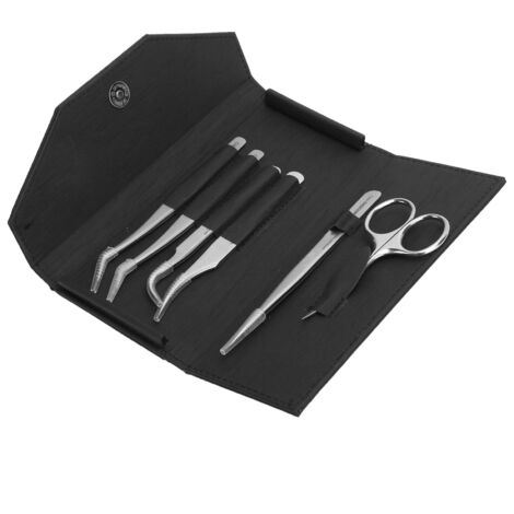 6 Pièces Pince à Cils Ciseaux Acier Inox Outil Extension de Cils Professionnel