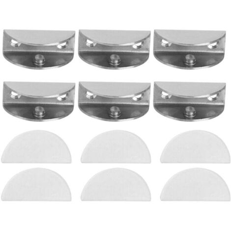 6 pièces pince en verre en acier inoxydable brossé support de pince en verre support panneau Clip outil de fixation pour verre d'épaisseur 12-14mm