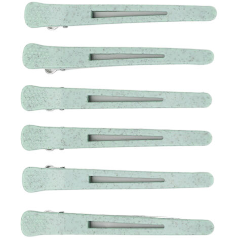 6 pièces Pinces à Cheveux Bec de Canard Professionnelles, Clips de Sectionnement Portables pour Salon, Femmes et Filles, Vert