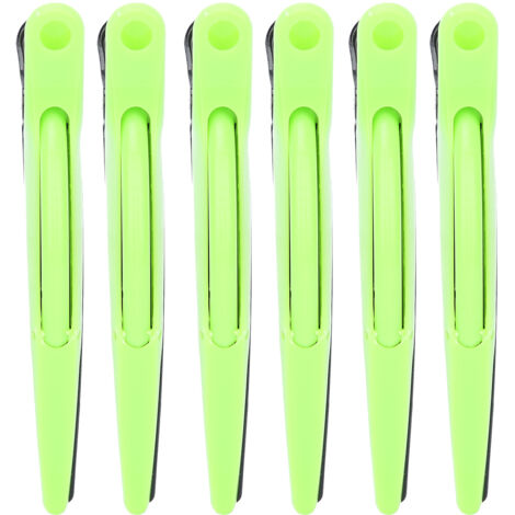 6 Pièces Pinces à Cheveux pour Coloration et Mise en Plaques, Pinces Canard pour Salon de Coiffure Vertes