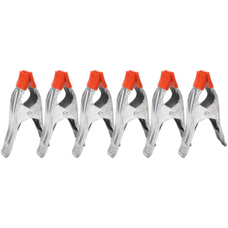 6 Pièces Pinces à Ressort en Métal de 6 Pouces Pince à Colle Métallique Pinces Avec Revêtement en Caoutchouc pour Bâche Camping Tarpaulin Travail Bois