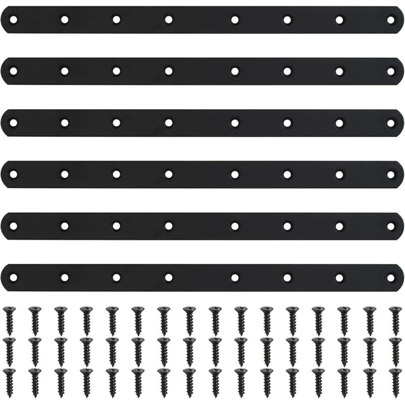6 Pièces Plaque Perforée Noire, Connecteur Métallisé, Connecteur pour Bois de Plan, Plaque de Réparation, Connecteur d'Angle Plat avec 48 Vis pour 6 Pièces Plaque Perforée Noire, Connecteur Métallisé, Connecteur pour Bois de Plan, Plaque de Réparation, Connecteur d'Angle Plat avec 48 Vis pour