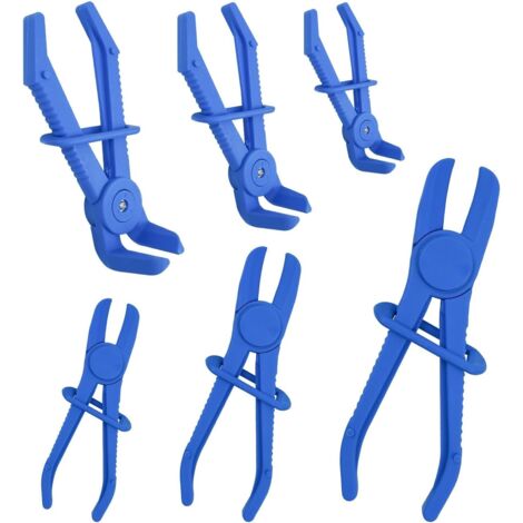 6 Pieces Pliers Set Car Clamps, Flexible Tube Pliers Tool Set, Pipe Clips for Holding Cooling Hoses, Brakes and Fuel Pipes (Blue)