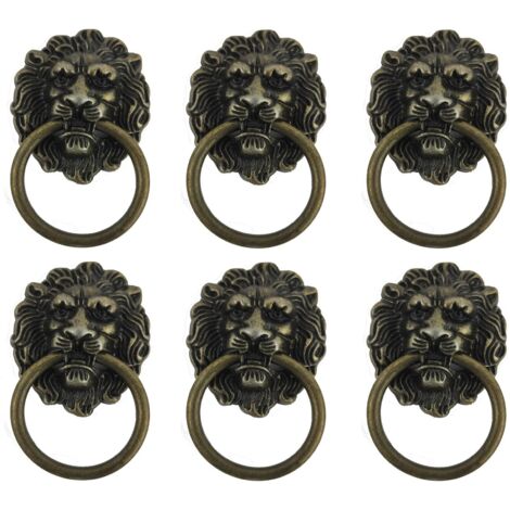 6 Pièces Poignée Bouton Meuble, Meuble Ancien Lion Tirez Main Dans, Bouton de Poignée Rétro, Convient Aux Poignées de Meubles, Pratique et économique