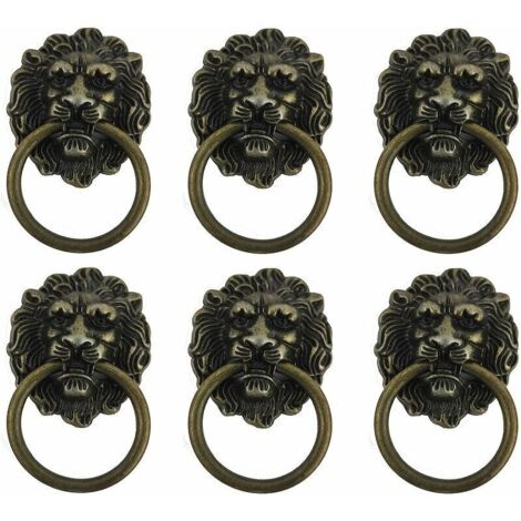 6 Pièces Poignée Bouton Meuble, Meuble Ancien Lion Tirez Main Dans, Bouton de Poignée Rétro, Convient Aux Poignées de Meubles, Pratique et économique,T-Audace