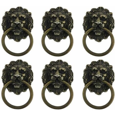 6 Pièces Poignée Bouton Meuble, Meuble Ancien Lion Tirez Main Dans, Bouton de Poignée Rétro, Convient Aux Poignées de Meubles, Pratique et économique,T-Audace
