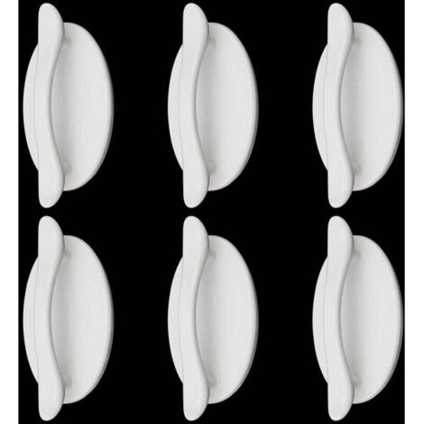 6 Pièces Poignées Auto-Adhésives Boutons de Tiroir Auto-Adhésifs Plastique ABS Instantané Poignée d'Armoire Aide Poignées de Meubles de Porte sans Poinçon pour Cuisine Porte Coulissante Fenêtre Placar