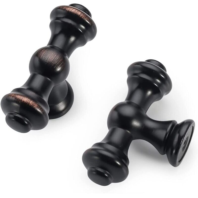 6 Pièces Poignées Noir - Boutons Armoire Cuisine Bouton Meuble Moderne pour Commode Tiroir avec Vis