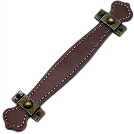 6 Pièces Poignées Tiroir Cuir 128mm Poignée de Valise Vintage Poignée pour Meuble Armoire avec Vis Marron