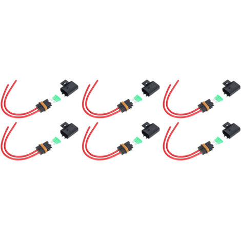 6 pièces Porte-fusible Inline IP66 Étanche 12AWG 30A avec Harnais pour Bateau et Voiture