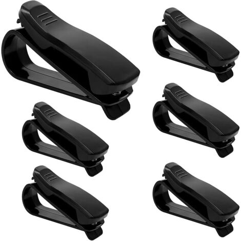 6 Pièces Porte Lunettes pour Voiture Tableau Bord, Support Lunettes de Soleil Voiture Noir, Accessoire Voiture Interieur pour Rangement Lunettes Cartes et Notes