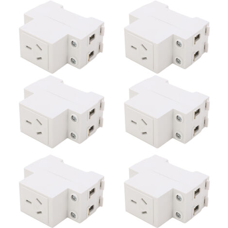 6 Pièces Prise Modulaire Rail DIN 3 Pôles 250V pour Équipement Électrique AC30‑103 10A