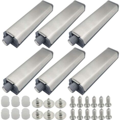 6 Pièces Push to Open Aimant Porte Placard Push Open poussoir Placard Fermeture Magnétiques pour Armoire systeme Tampon Charnière Loquet Fermetures Métal Loquet Magnetique