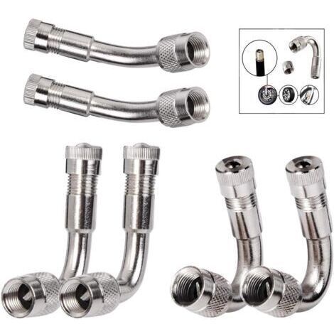 6 Pièces Raccord Prolongateur Coude, Extension de Tige de Pneu Valve de Pneu Adaptateur