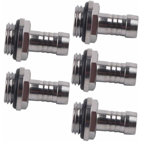 6 Pièces Raccords de Refroidissement PC à Double Contact Filetage G1/4 pour Tubes 9.2mm