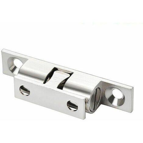 6 pièces Rouleau à billes en Laiton Loquet de Porte à Rouleaux Doubles Laiton Double Loqueteau à Billes avec Vis pour Placard Meubles Porte Armoire Loquet Serrure de Portiere(Argent)，