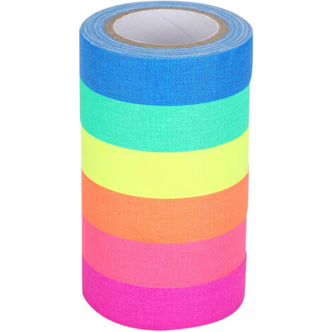 6 Pièces Ruban Adhésif Fluorescent Coton Lumineux Nuit Haute Adhérence Décoration Avertissement