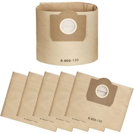 6 Pièces Sacs pour Aspirateur 6.959-130.0 Sachet Filtre pour Kärcher WD3, MV3