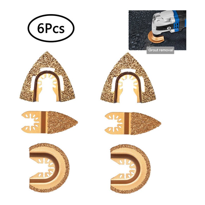6 pièces Scie oscillantes en carbure de diamant pour Bosch Chicago Craftsman Dewalt Dremel Fein Genesis Harbor