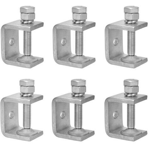 6 Pièces Serre Joints C 30mm, Pince C Robuste Acier Inoxydable 304 Réglable Plage de Serrage 0-25mm pour Soudage Charpentier Montage Domestique, l'Ébénisterie