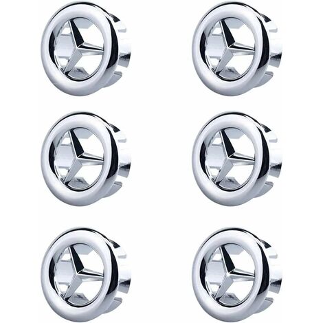 6 Pieces Sink Overflow Ring,Kitchen Overflow Round Cover,Sink Overflow Hole Trim,For Sink,Bathroom,Kitchen(Silver)