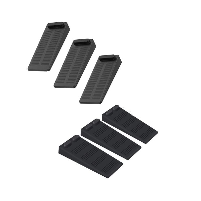 Linghhang - 6 pieces soft rubber door wedge, adjustable height non-slip block, non-toxic, no odor door stop, protects floors and walls, for carpets,