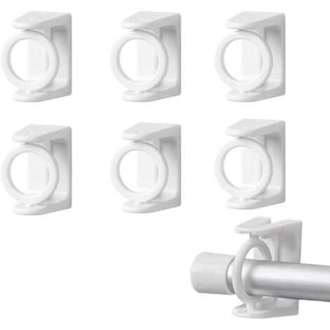 6 Pièces Support Tringle Rideaux sans Percage Crochet Rideau Accroche Rideau sans Percage Barre de Rideau sans Percage Accroche Rideau Convient à Toutes Les Surfaces Lisses et Planes