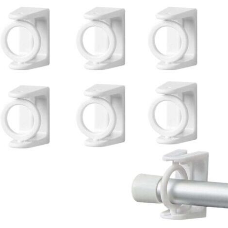 6 Pièces Support Tringle Rideaux sans Percage Crochet Rideau Accroche Rideau sans Percage Barre de Rideau sans Percage Accroche Rideau Convient à Toutes Les Surfaces Lisses et Planes