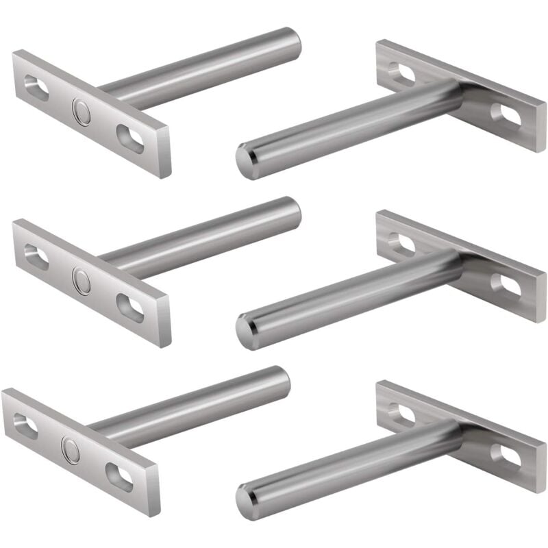 6 Pièces Supports en Métal pour Étagère Flottante,3 Pouces Fixations Cachées Plateau Flottant pour Mural