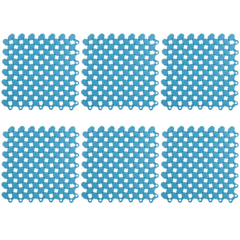 6 Pièces Tapis de Sol Antidérapant 20x20cm pour Salle de Bain, Cuisine, Piscine, Balcon (Bleu)