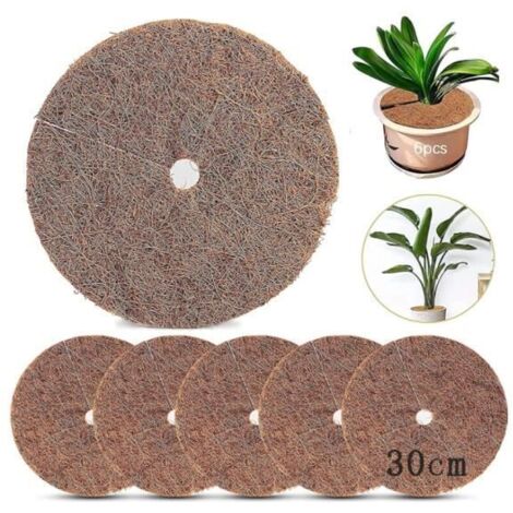6 Pièces Tapis en Fibre de Coco, Disque de Paillage, Protection Hivernale pour Plantes en Disque de Noix de Coco