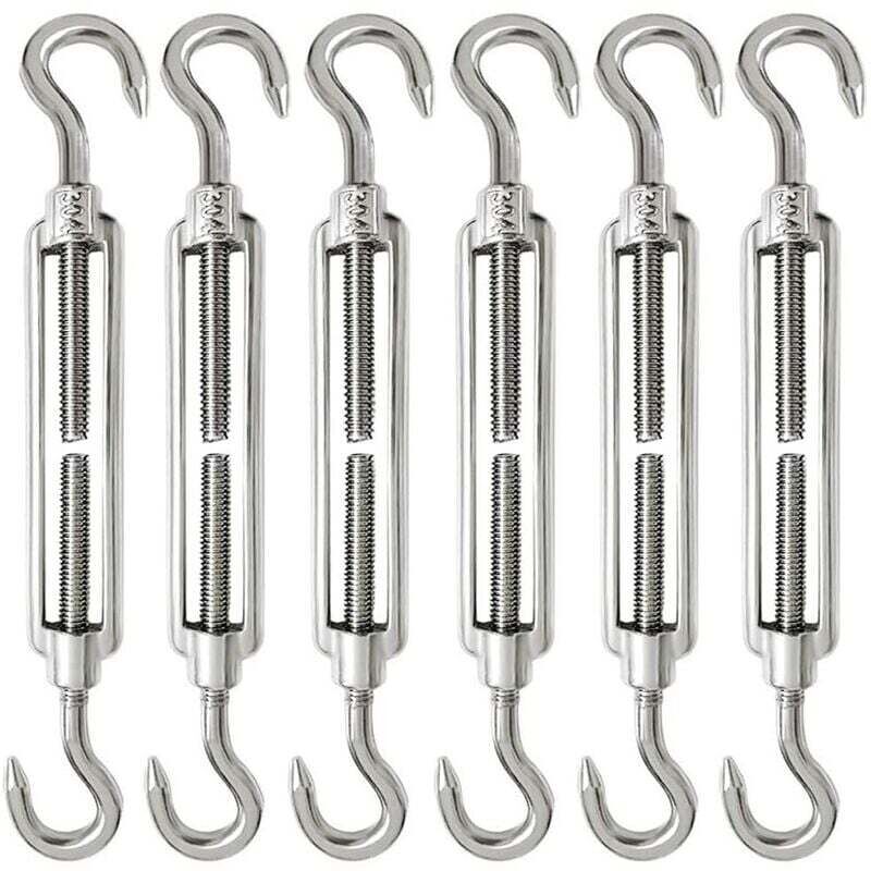 6 Pièces Tendeur Cable M6 Tendeur Cable Inox 304 Réglable Crochet de Ridoir et Crochet pour Tendeur de Fil Cable Acier Corde Crochet Tendeur