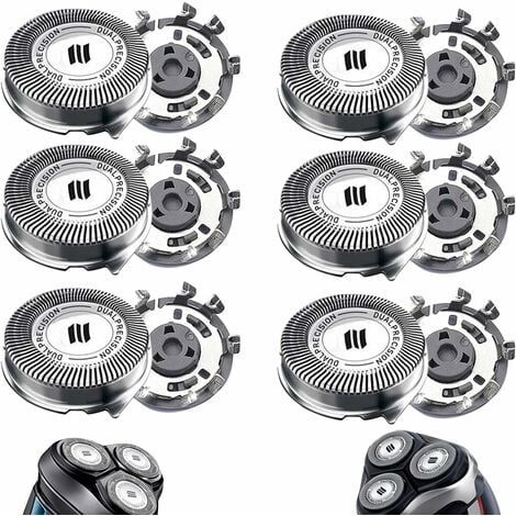 MINETGNON 6 Pièces Têtes de Rasoir Remplacement SH30/50 Compatible avec Série de Rasoirs Électriques Philips Séries 1000, 2000, 3000, 5000 et Modèle AT8xx/ AT7xx Style avec Lame Pointue, Non d'Origine