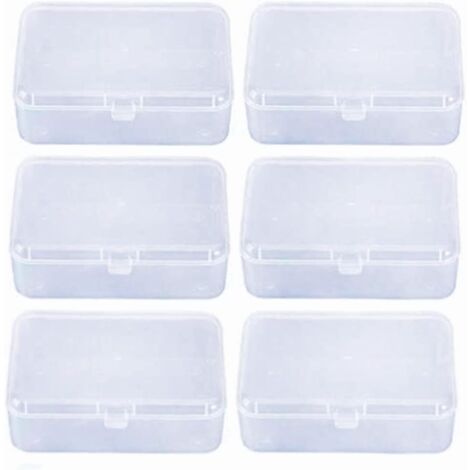 6 Pieces Transparent Mini Storage Box, Plastic Jewelry Storage Containers Organizer, for Collecting Small Items, Beads, Jewelry, Business Cards, Crafts