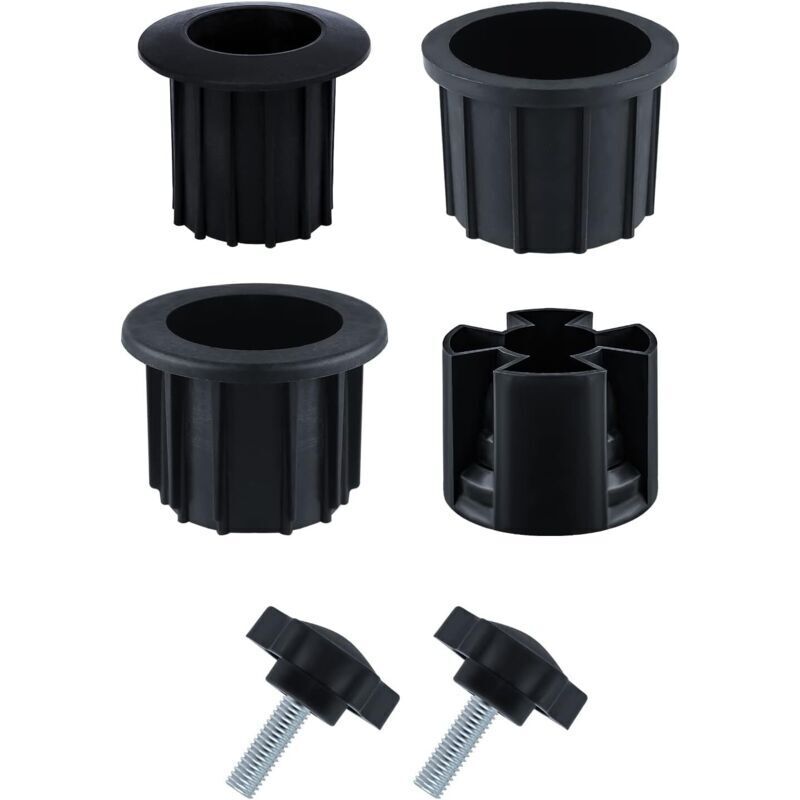 6 pièces Umbrella Stand Parts, Accessoires Pied Parasol avec Fil de Serrage Bouton Noir Accessoires Parasol de Terrasse pour Table de Terrasse Balcon