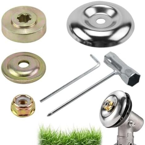 6 Pièces Universelle Kit Fixation écrou Lame Boîte, de Universel pour Lames Débroussailleuse, Morceaux Ecrou Tete Debroussailleuse, Tondeuse à Gazon et Coupe-bordures -