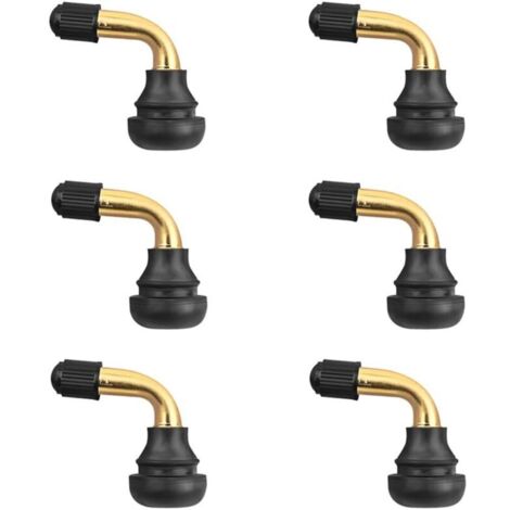 6 Pièces Valve De Pneu PVR70, Valve Pneu Tubeless, Valves De Roue à Angle 90 Degrés, Valves Tige Bent 90 Degrée Angulaire pour Motos Voitures Vélos Scooter Accessoires(1.9×1.5cm)