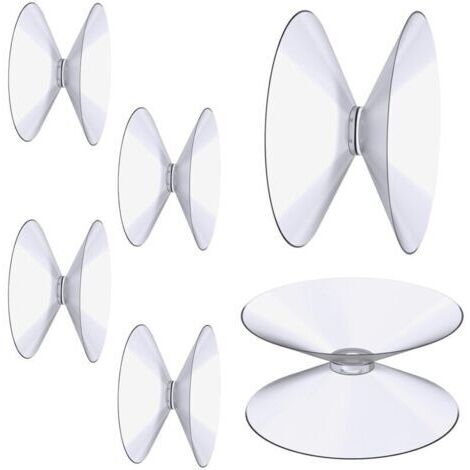 6 Pièces Ventouses Double Face, 4 cm Ventouses Transparentes, Extra Fortes PVC Plastique Suspension Rideau Isolant Ventouse pour Miroir De Table En Verre, Miroir de fenêtre de salle