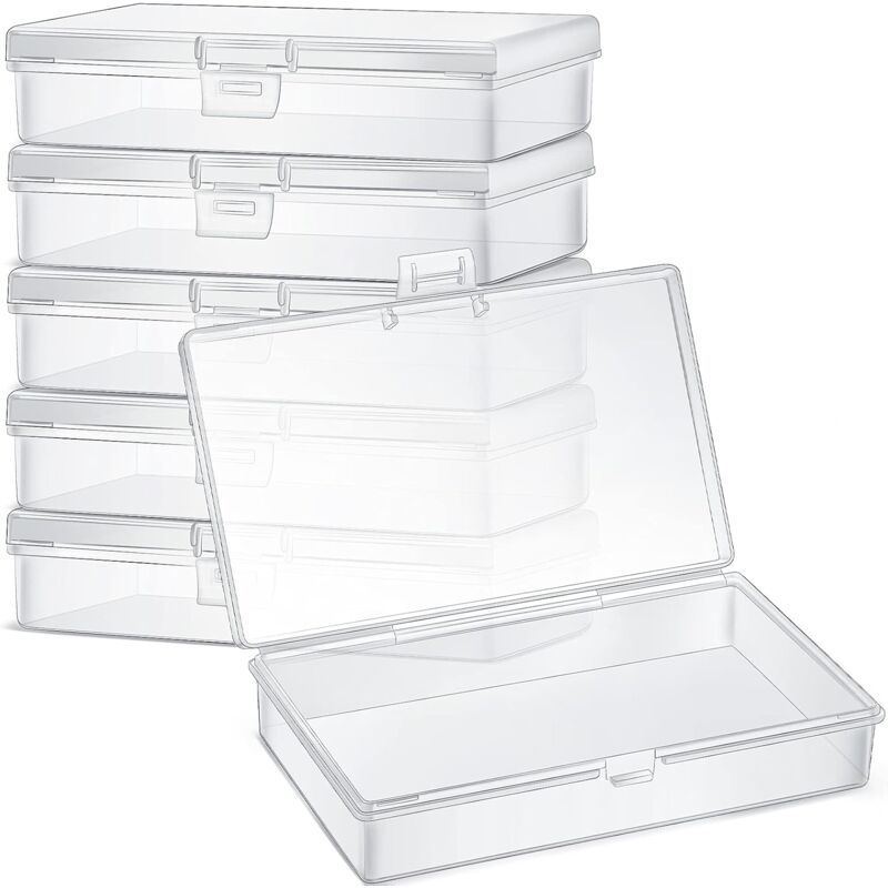 Linghhang - 6 Pièces)Mini Boîtes de Conteneurs de Stockage de Perles en Plastique Transparent pour Collecte de Petits Objets, Perles, Bijoux, Cartes