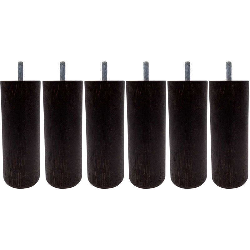 Someo - 6 pieds cylindriques bois wengué 15 cm