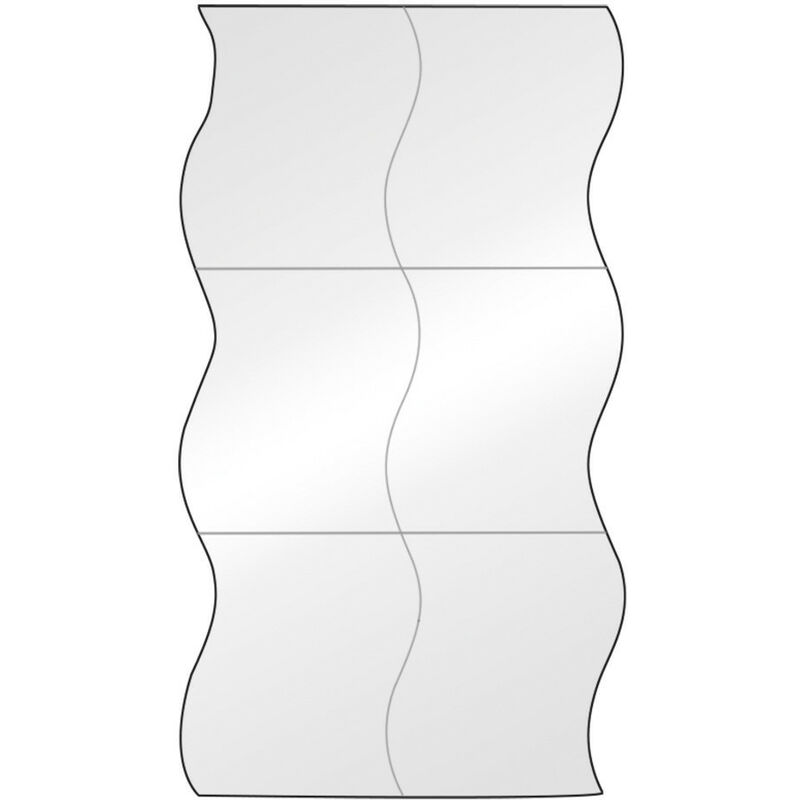 6 piezas Adhesivo de pared de espejo Adhesivo de plata