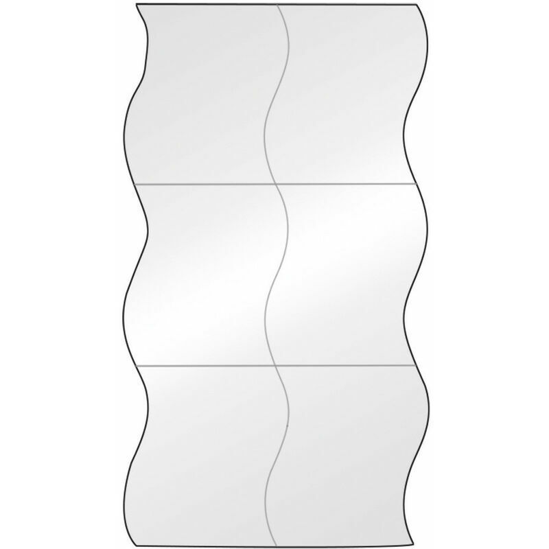 6 piezas Adhesivo de pared de espejo Espejo de pared