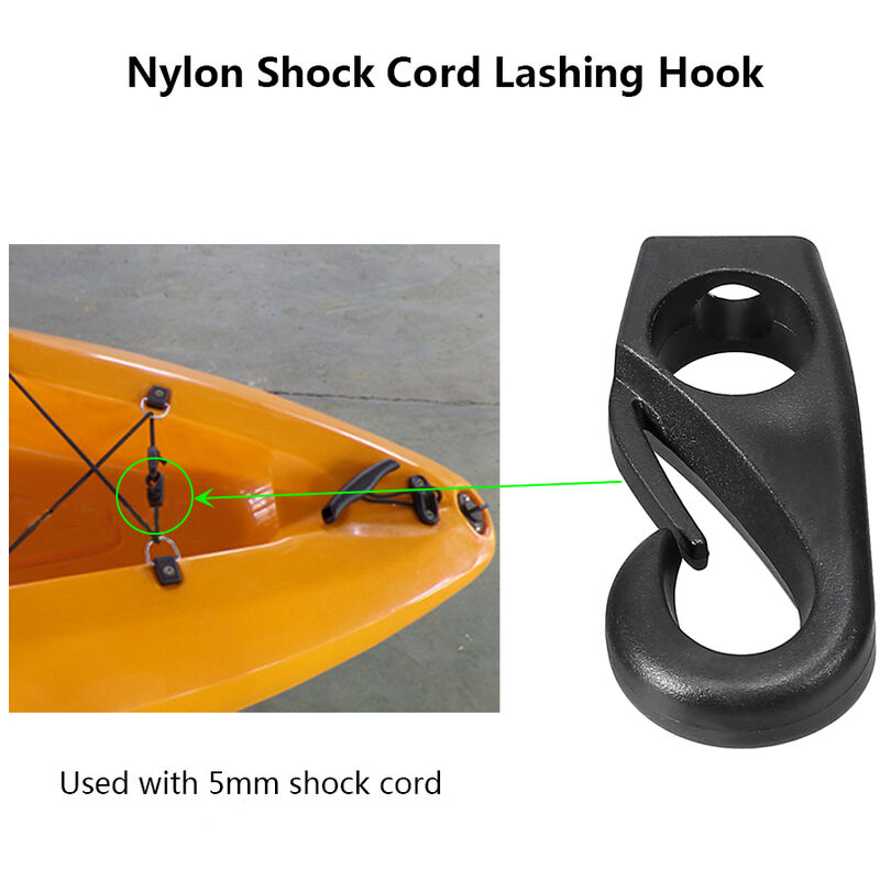 

6 piezas, clips de ganchos de cuerda elastica para kayak, ganchos de amarre, para Kayak Canoe Shock Cord