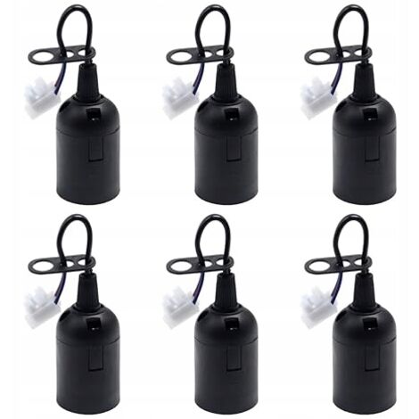 6 piezas de casquillo negro, E27