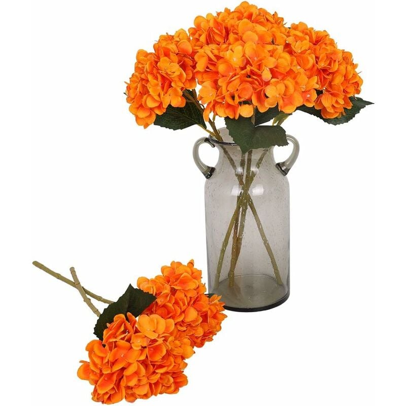 

6 piezas de flores artificiales de hortensia de seda ramo de flores de hortensia realistas para la decoración del hogar de la oficina del banquete de