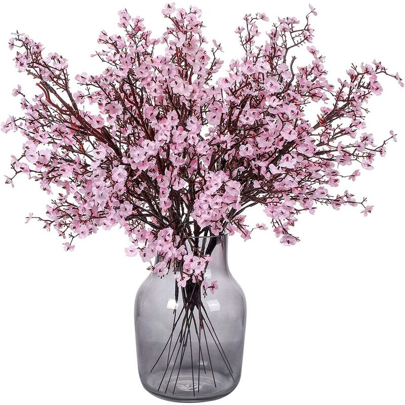 

6 piezas de flores de aliento de bebé, ramo de aliento de bebé artificial de imitación, flor de seda falsa, flor de tacto real para hotel, oficina en