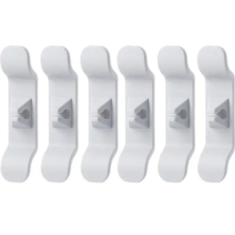 6 piezas Organizador de clips para envoltorio de cables, soporte para ocultar cables, enrollador de cables, envoltura de gestión para electrodomésticos de cocina, batidoras, 6 piezas blancas
