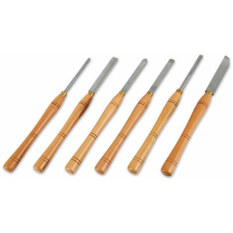6 piezas Talla de madera Gubias torno cuchillo de cincel Conjunto de herramientas de mano carpintería